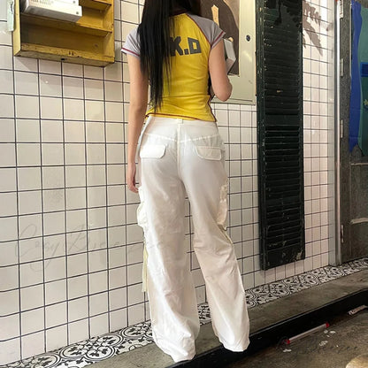 Baggy Cargo Drawstring Wide Leg Pants pants-241228