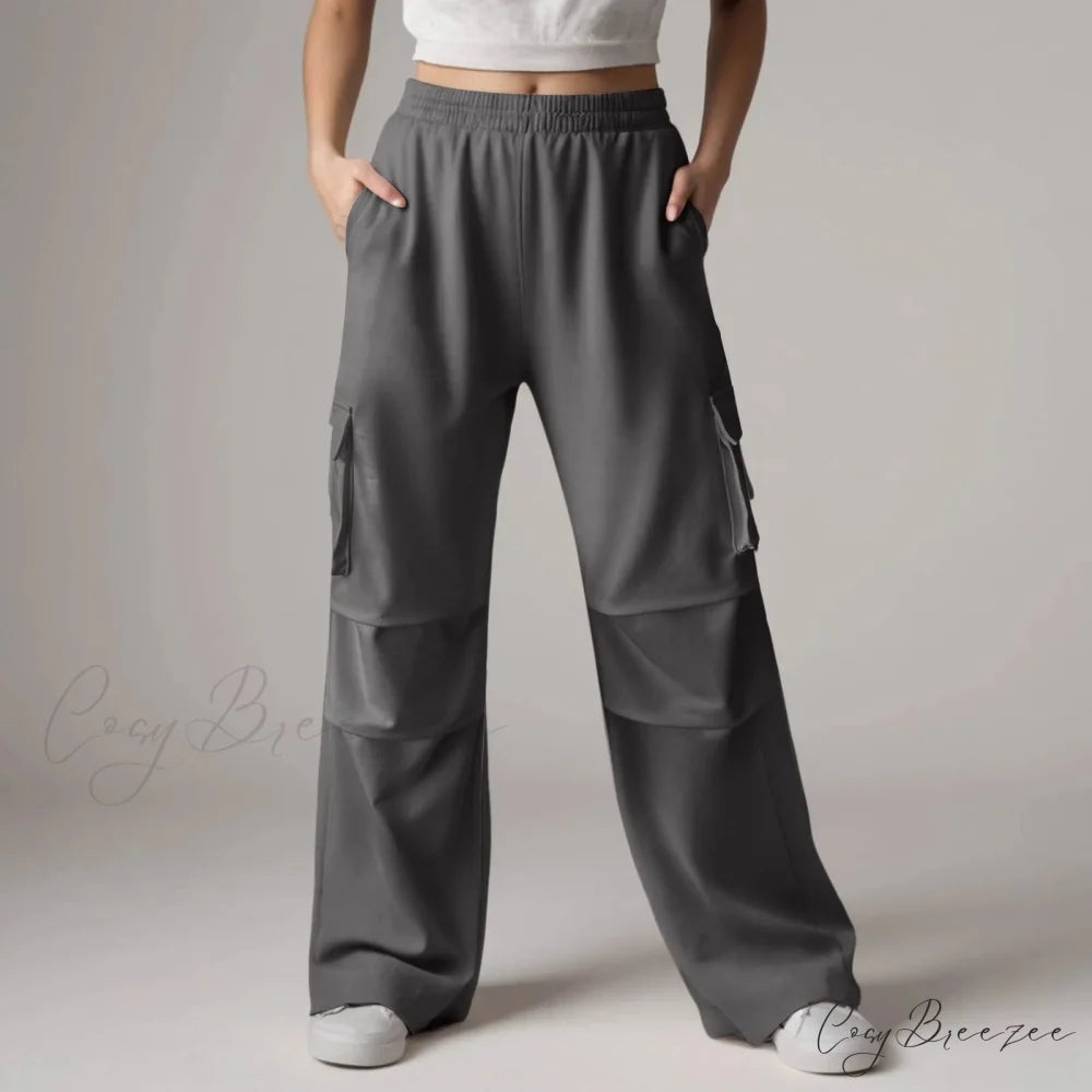 Baggy Cargo Sweatpants with Pockets Pants Dark Gray / S pants-241228