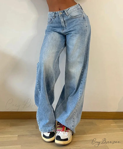 Baggy Straight Autumn Y2k Korean Fashion Streetwear High Waist Casual Denim Fashionable Jean