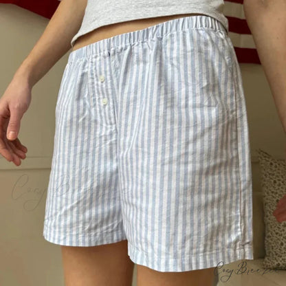 Baggy Striped Vintage Lounge Shorts short-250223