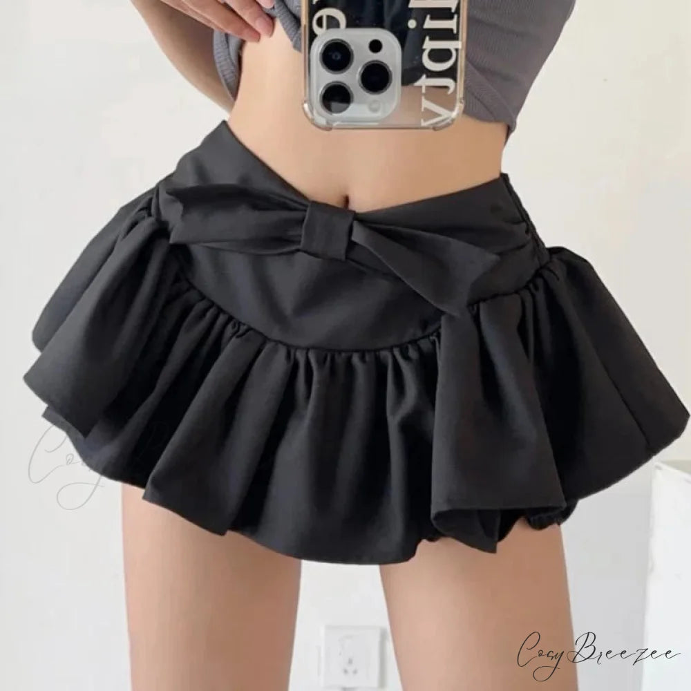 Ballet Ribbon Lolita Black Skirt Black / S skirts-250223