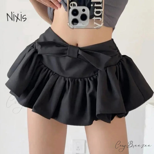Ballet Ribbon Lolita Black Skirt skirts-250223