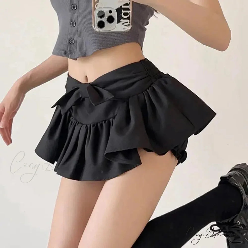 Ballet Ribbon Lolita Black Skirt skirts-250223