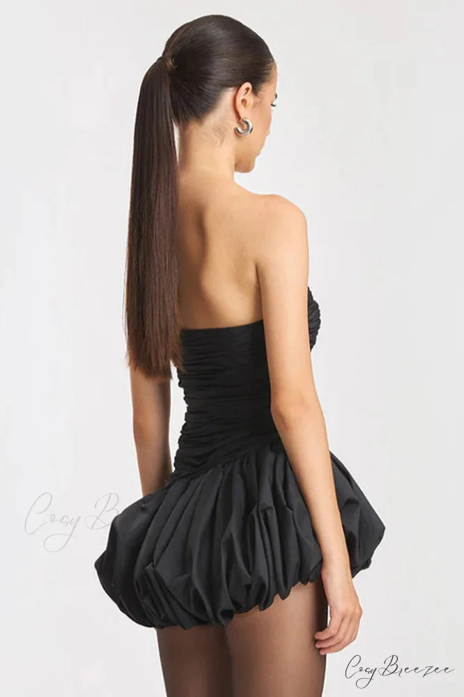 Balloon Draped Stylish Mini Dress