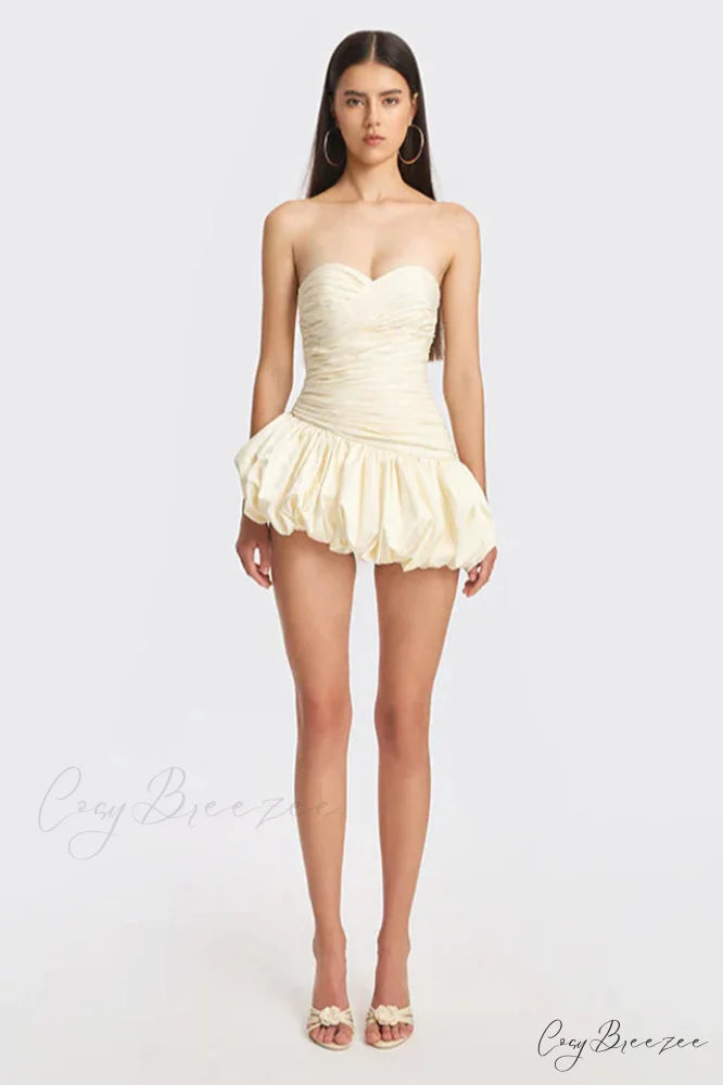 Balloon Draped Stylish Mini Dress