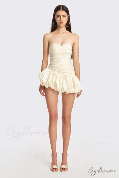 Balloon Draped Stylish Mini Dress
