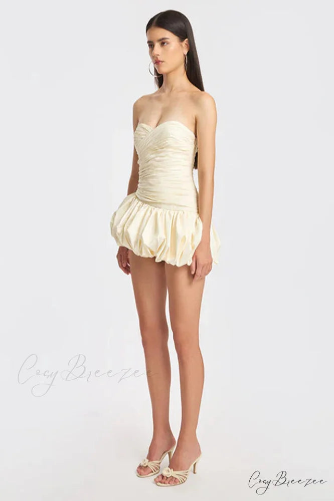Balloon Draped Stylish Mini Dress