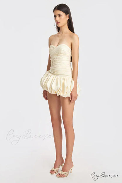 Balloon Draped Stylish Mini Dress