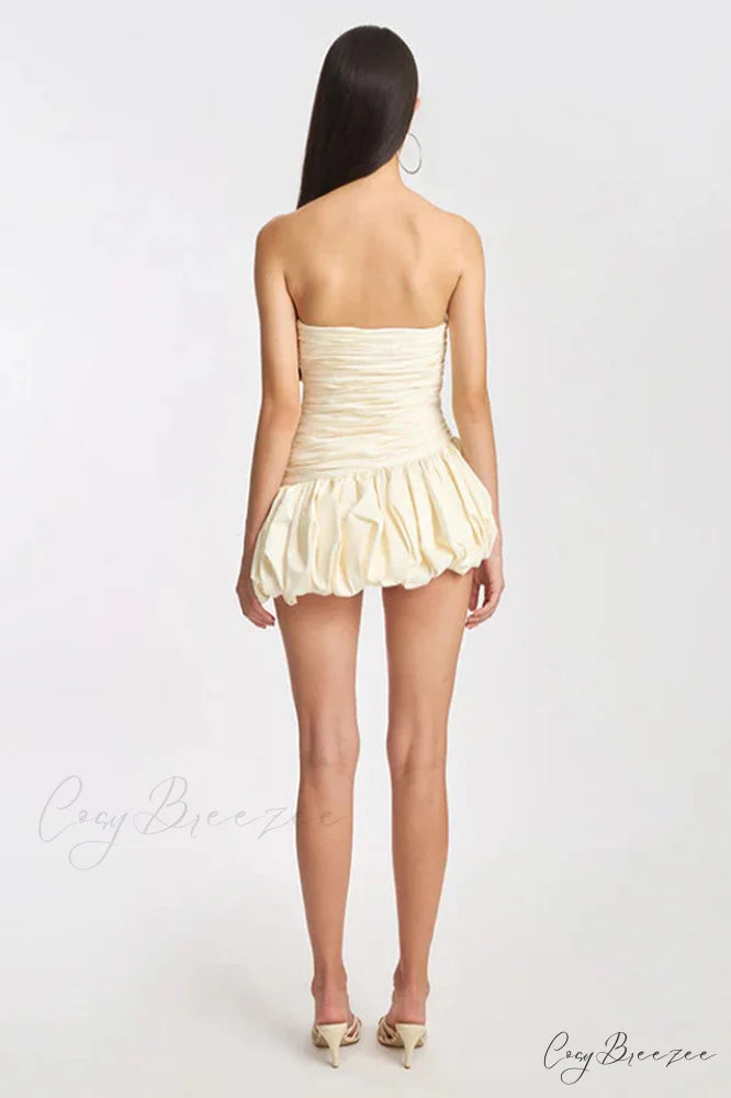 Balloon Draped Stylish Mini Dress
