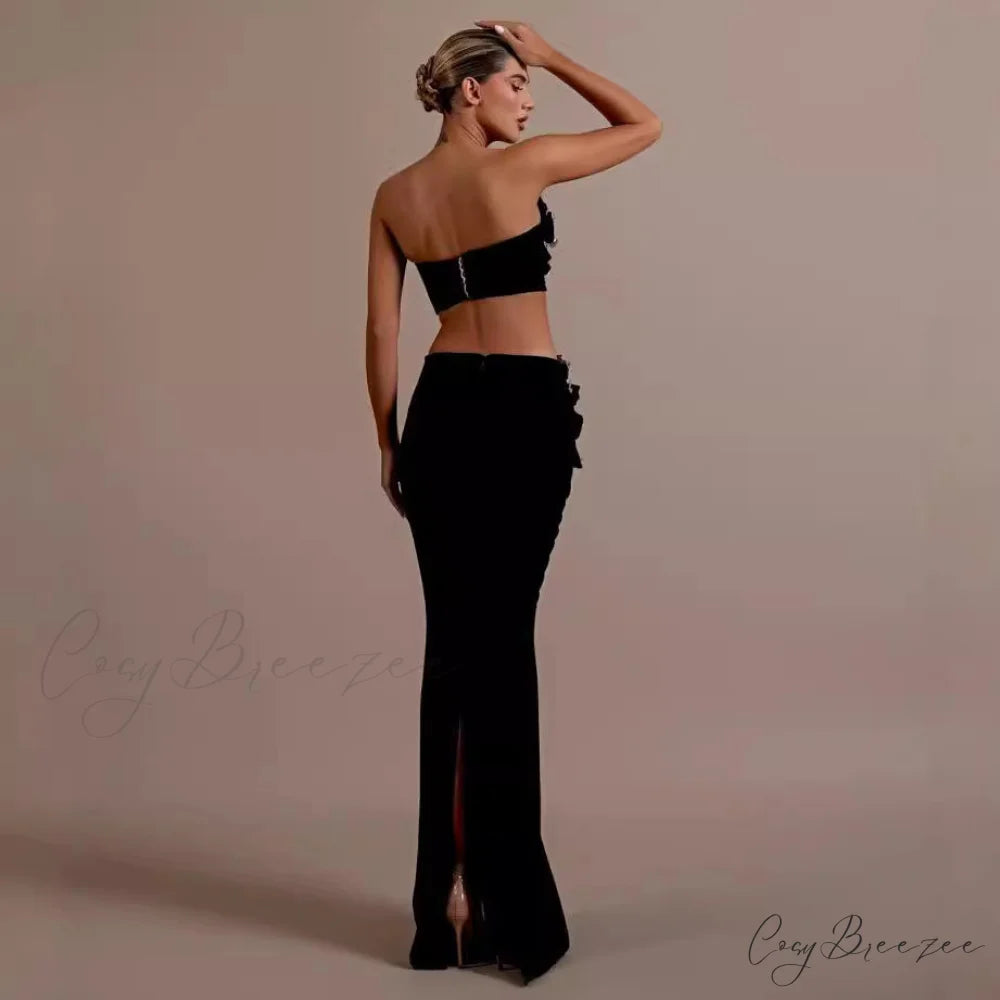 Bandage Dress Set with Crystal Details Formal Dress promdress-250223