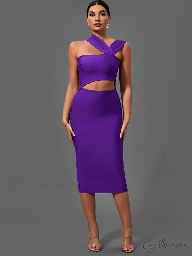 Bandage Dresses for Women Purple Bodycon Dress