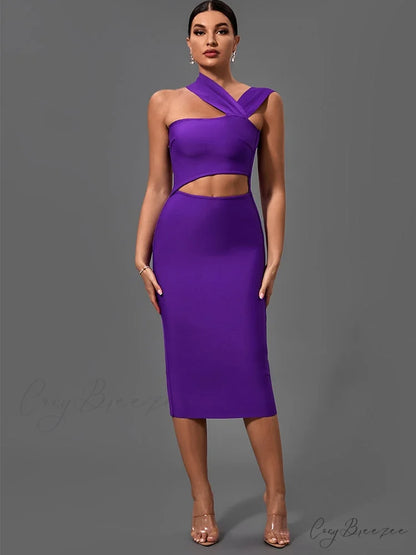 Bandage Dresses for Women Purple Bodycon Dress