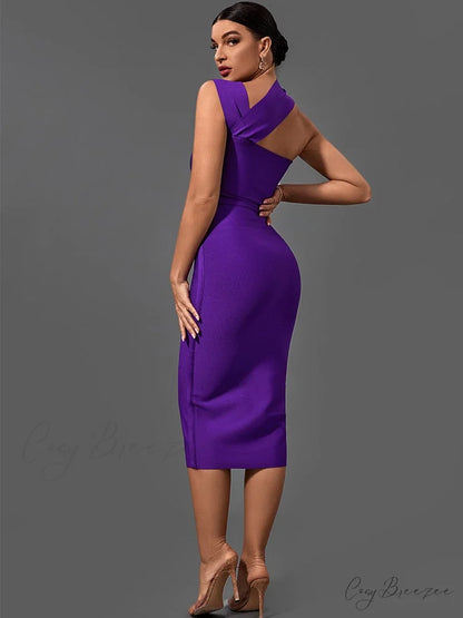Bandage Dresses for Women Purple Bodycon Dress