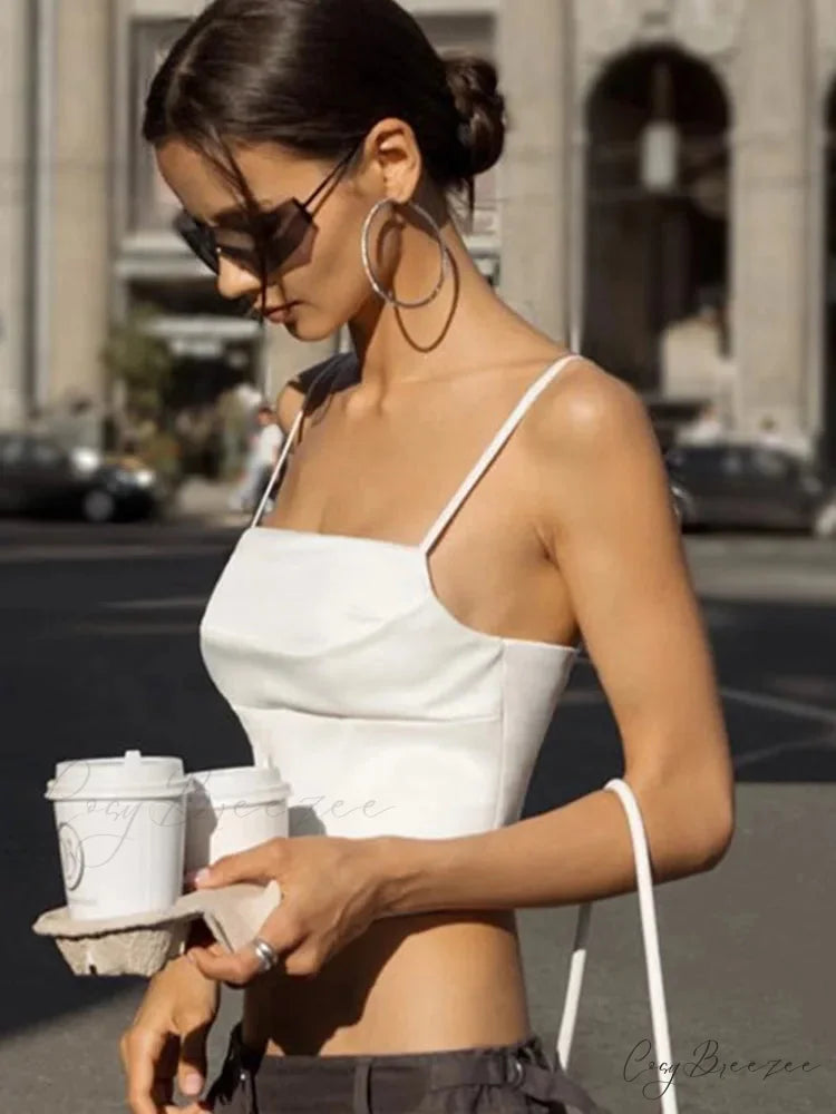 Bandage Lace-Up Skinny Crop Top croptop-250223