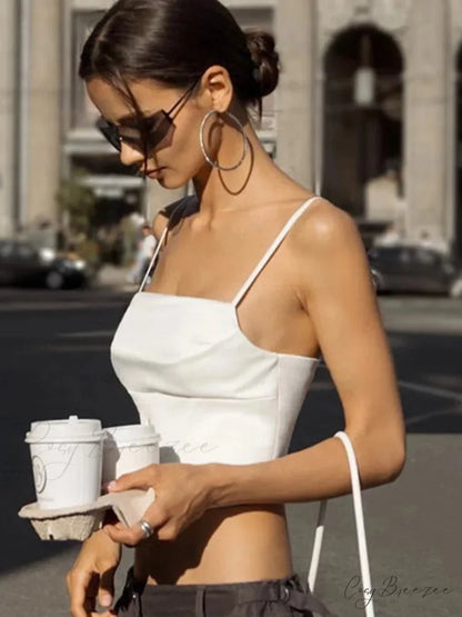 Bandage Lace-Up Skinny Crop Top croptop-250223