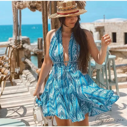 Bandage Sexy Off-Shoulder Boho Mini Dress bohodress-250126