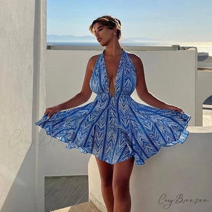 Bandage Sexy Off-Shoulder Boho Mini Dress bohodress-250126