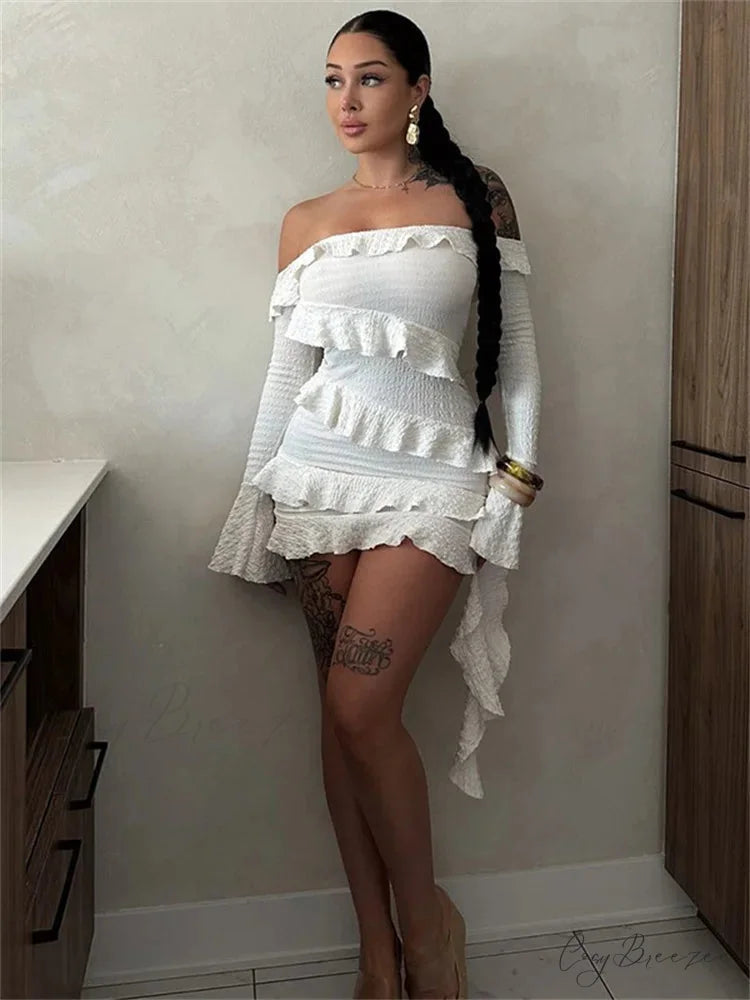Bandeau Tassel Bandage Mini Dress minidress-250223