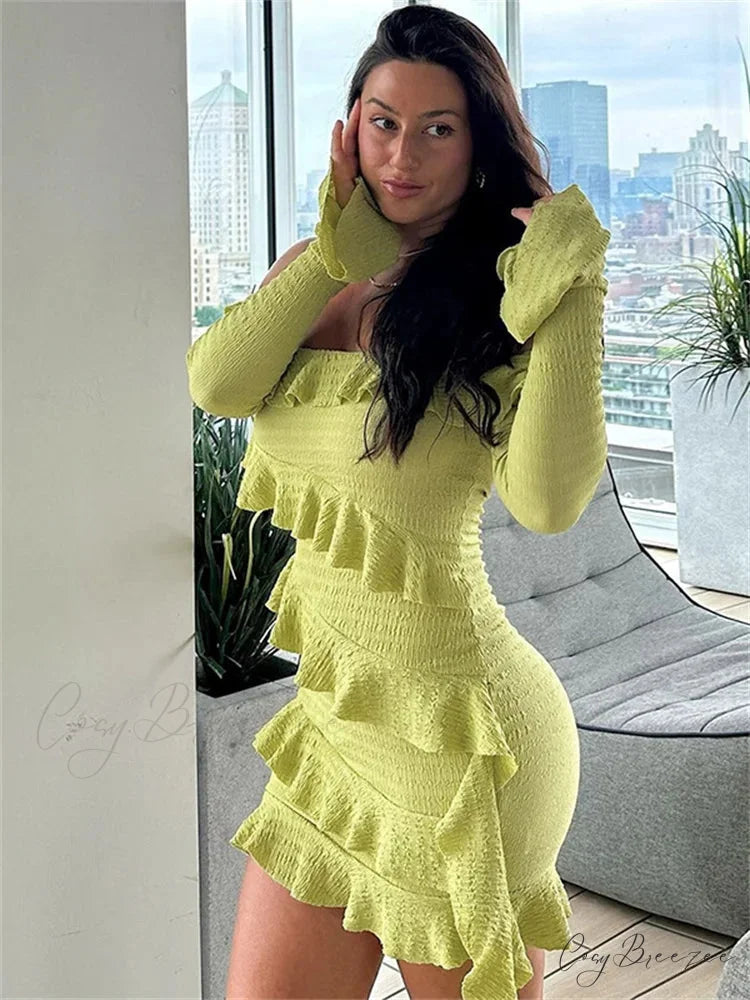 Bandeau Tassel Bandage Mini Dress minidress-250223