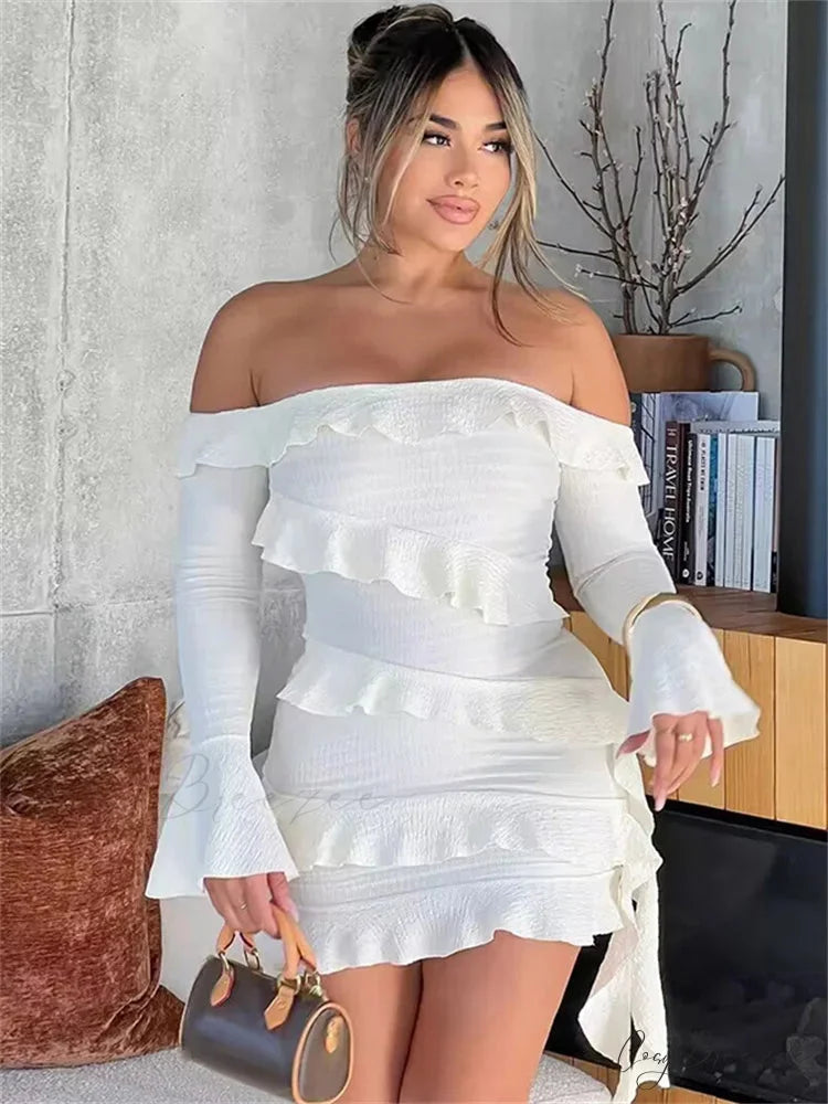 Bandeau Tassel Bandage Mini Dress WHITE / S minidress-250223