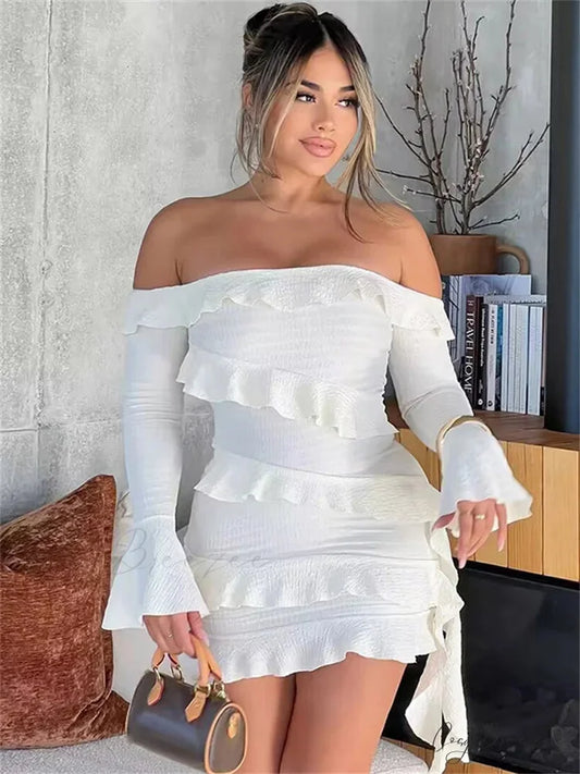 Bandeau Tassel Bandage Mini Dress WHITE / S minidress-250223