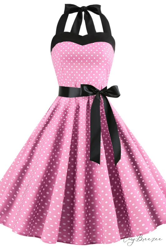 Barbie Movie Margot Charming Pink Plaid Check Dress S / 1#