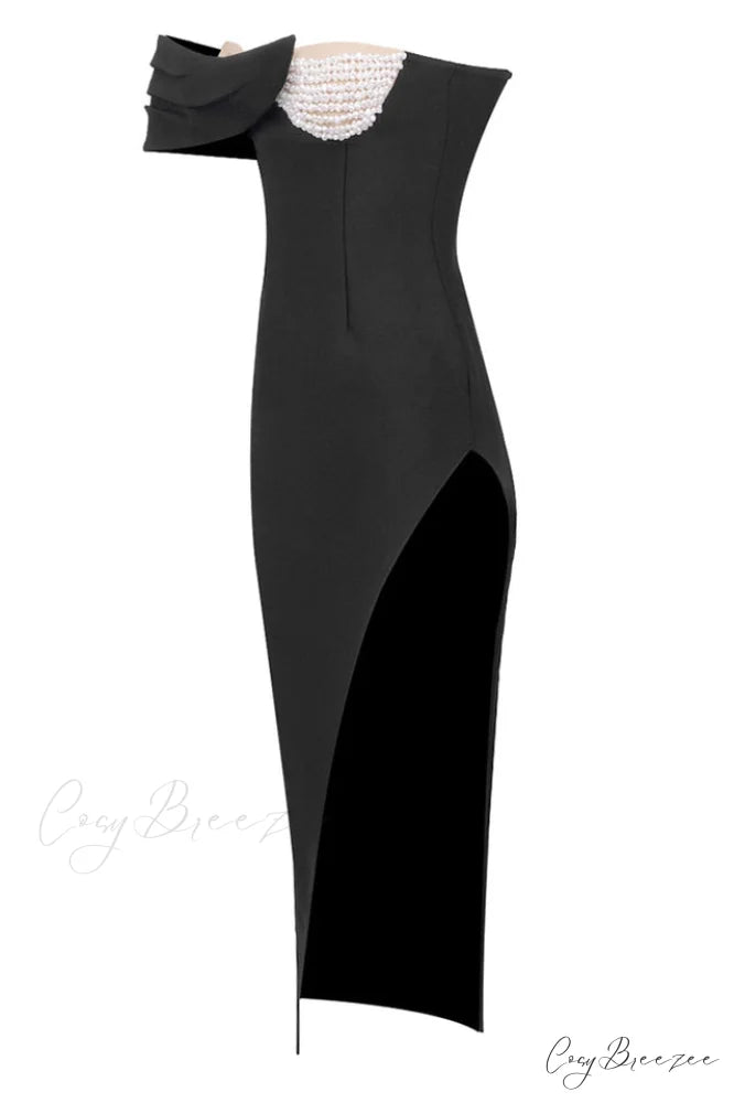 Baroque Pearl Stylish Chest Cup Dress