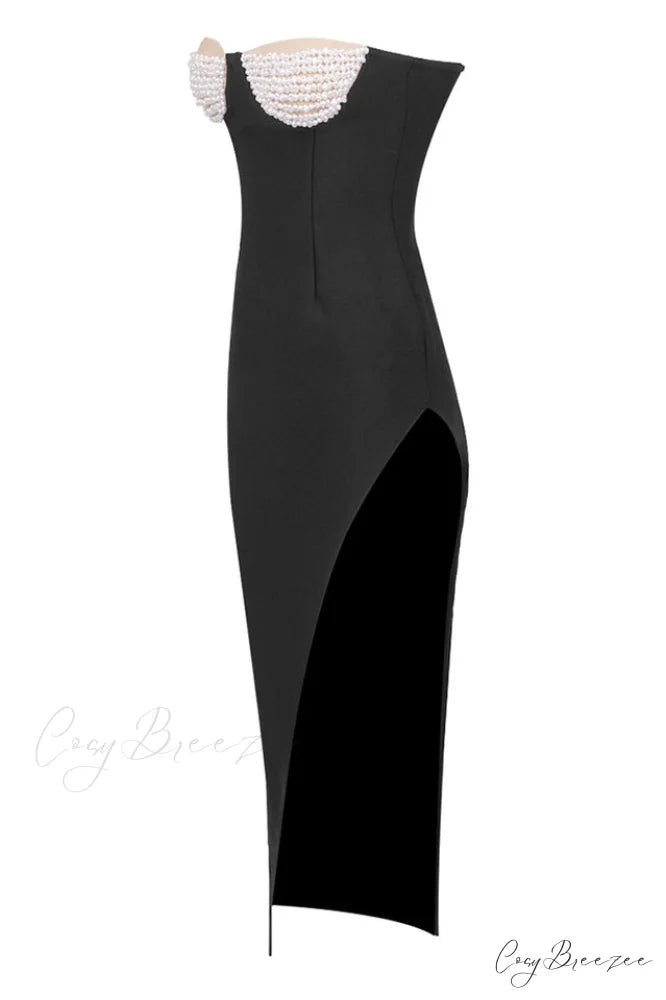 Baroque Pearl Stylish Chest Cup Dress