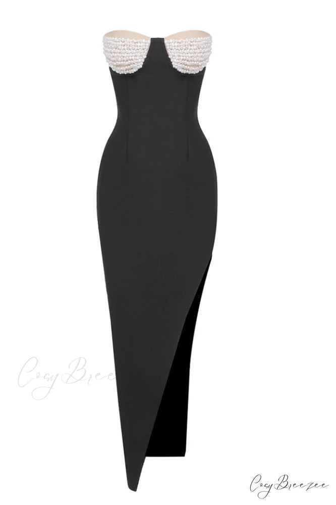 Baroque Pearl Stylish Chest Cup Dress