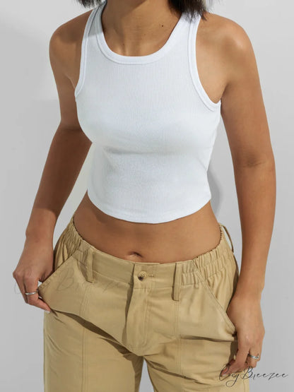 Basic Crop Top Trendy & Mini Skirt Set White / S