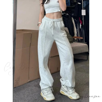Basic Grey Knit Jogger Pants pants-241228