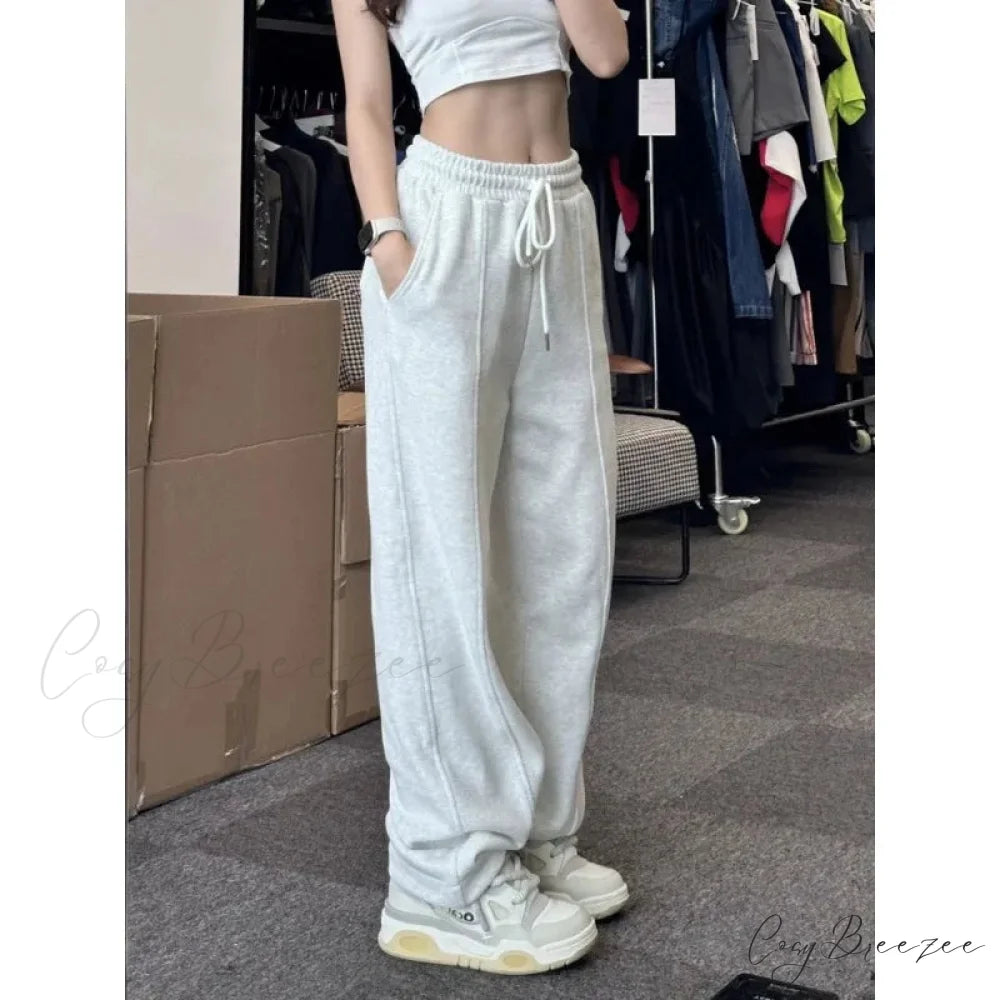 Basic Grey Knit Jogger Pants pants-241228