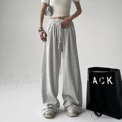 Basic Grey Knit Jogger Pants pants-241228