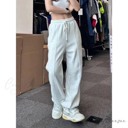 Basic Grey Knit Jogger Pants pants-241228