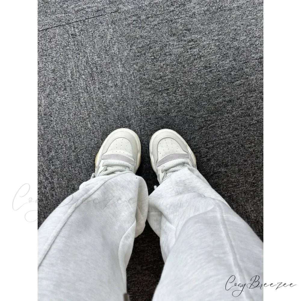 Basic Grey Knit Jogger Pants pants-241228