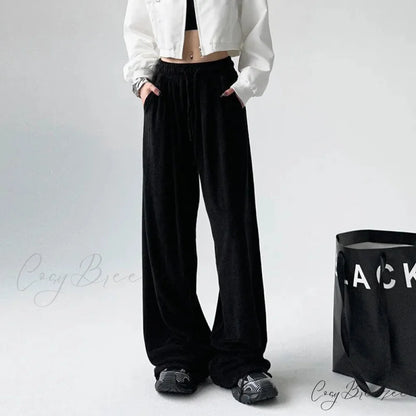 Basic Grey Knit Jogger Pants Black / S pants-241228