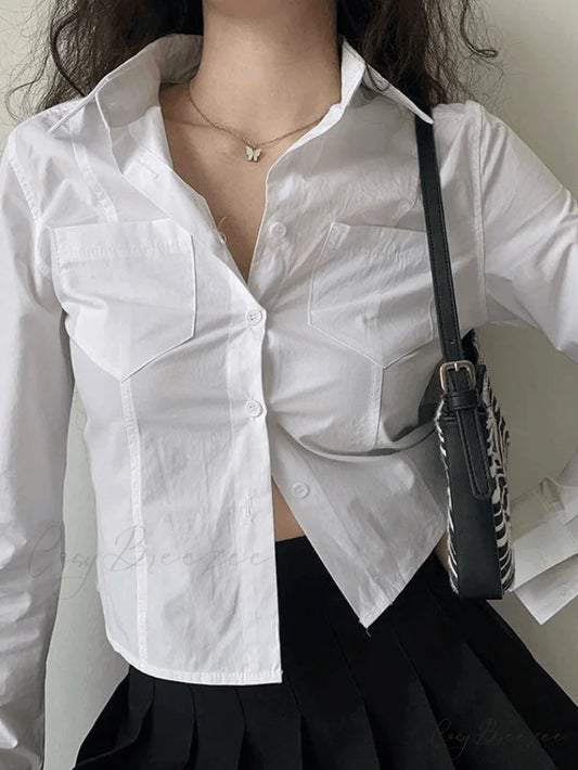 Basic Knit Graceful Crop Tank Top White / S