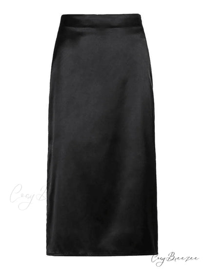 Basic Long Graceful Sleeve Button Blouse
