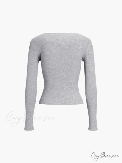 Basic Piping Graceful Long Sleeve Top
