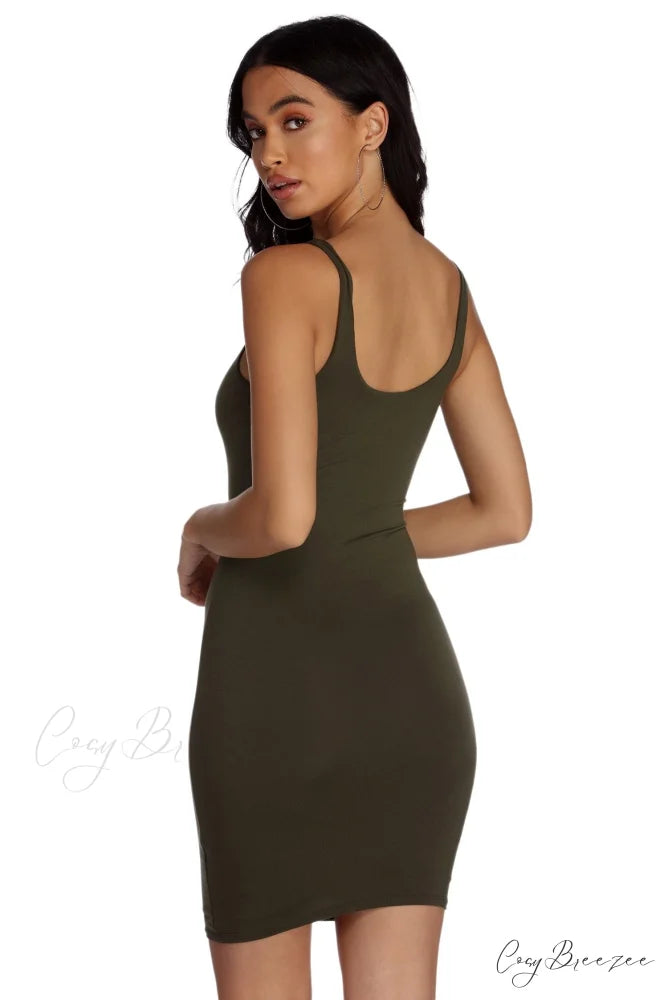 Basic Scoop Stylish Mini Dress