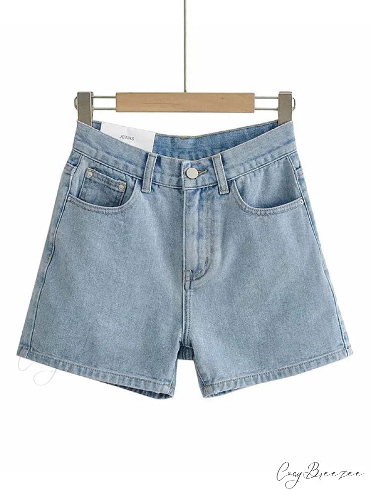 Basic Wash Straight Trendy Leg Boyfriend Jeans