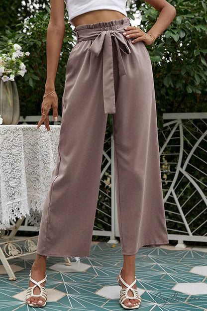 Basic Wide Leg Charming Pants With Belt