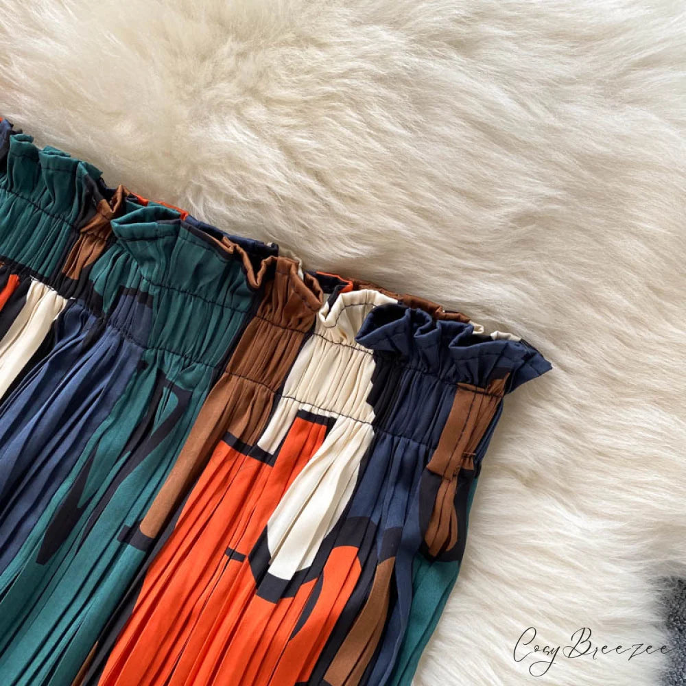 Batwing Retro Blouse Arm Casual Women’s Design Waist Spring High Set + Pants