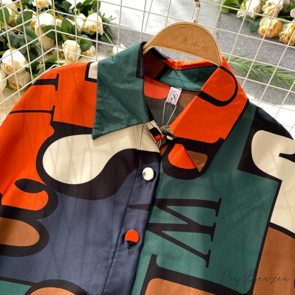Batwing Retro Blouse Arm Casual Women’s Design Waist Spring High Set + Pants