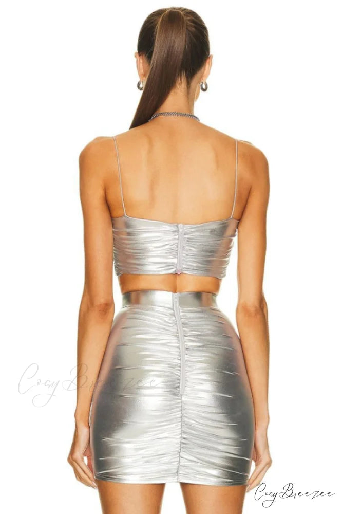 Bauer Ruched Bralette Charming + Riley Skirt Set