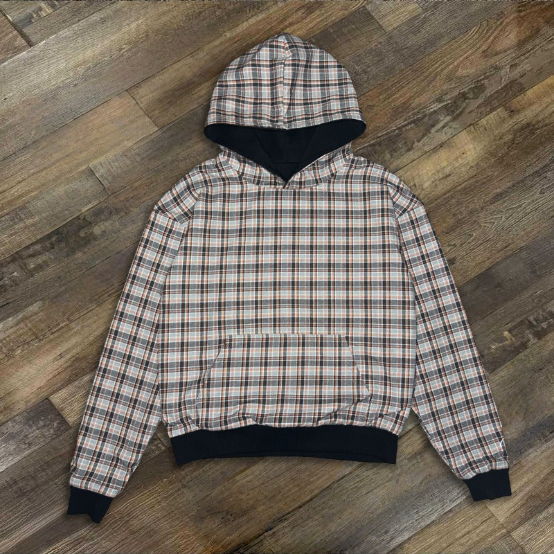Street Style Reversible Plaid Hoodie