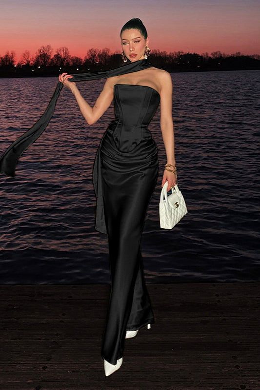Slimming Square Neck Waist-Cinched Party  Dress