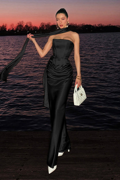 Slimming Square Neck Waist-Cinched Party  Dress