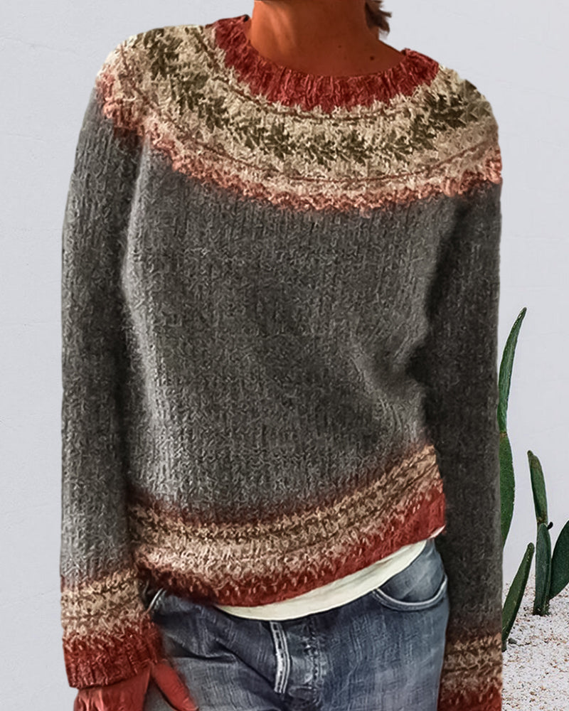 Round Colorblocked with Neck Sweater Design