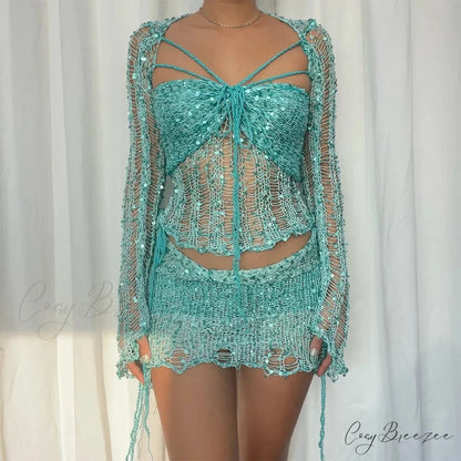Beaded Sweater Maxi Dress